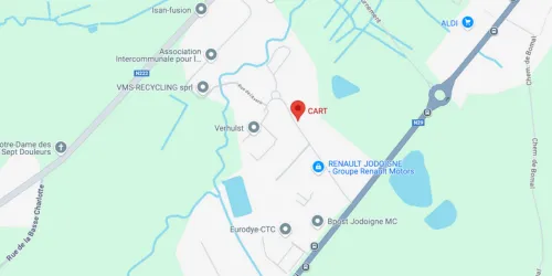 Plan de situation du site CART, rue Pré du Pont à Jodoigne